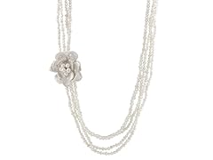 Splendid Pearls Fancy Flower Stationed Endless Necklace