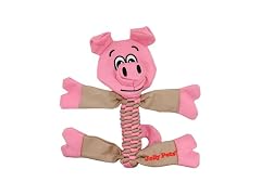 Jolly Pets Animal Flathead Tug/Squeak Dog Toy, Pig