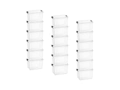 Superio Clear Storage Box with Lid, 2.5 Quart 18 Pack