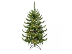 Santa's Workshop, 4' Pre-Lit Green PVC Tree, 228 Tips