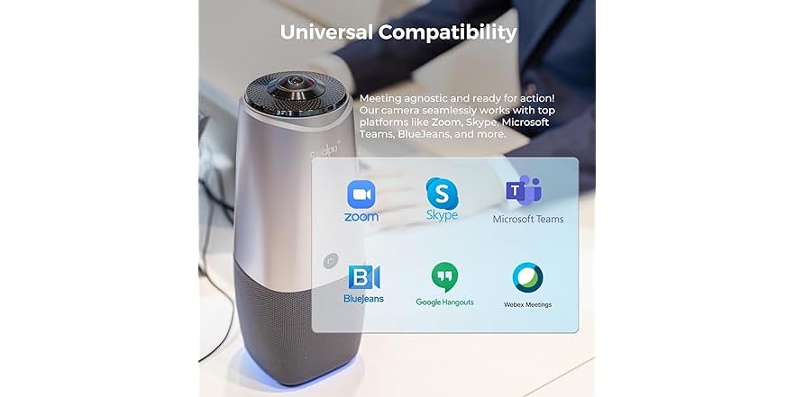 COOLPO Webcam, 360 Video Conference Camera