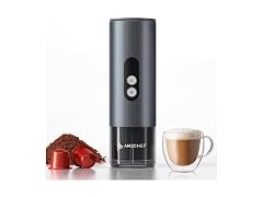 AMZCHEF Portable Coffee Maker, Silver