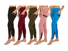 4PK Women Mesh Detail Leggings w/Pockets