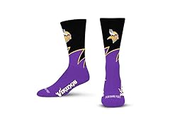 MINNESOTA VIKINGS (Large) Black Wave Crew Sock