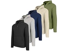 3Pk Mens Waffle Thermal Henley Hoodie