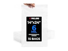 14" x 24" Large Reclosable Plastic Zip Bags, 15 Count