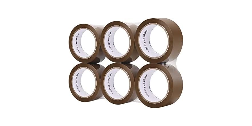 $4.99 | 6-Pack Amazon Basics Packaging Tape, Brown, 1.9" x 72.2 Yards (216.6'), 1.8 Mil + Free Shipping w/ Prime at Woot!