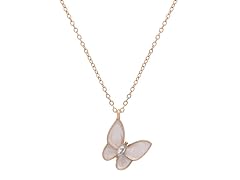 Butterfly Mother of Pearl & CZ Necklace