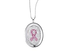 Swarovski Pink Ribbon Silver Locket