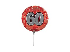 Age 60 Balloon with Stick and Joiner