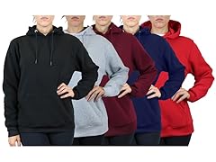 3Pk Womens Fleece-Lined Pullover Hoodie