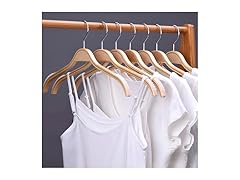 JS Home 30 Pack Slim Wood Hangers Non-Slip 
