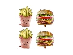 Hamburger French Fries Party Foil Balloons