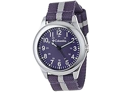 Purple Striped Nylon Watch