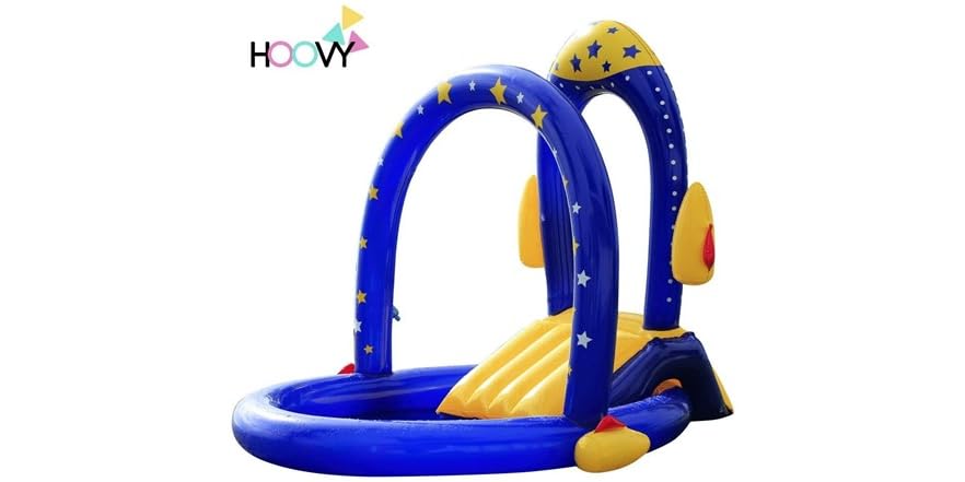 Inflatable Rocket Pool With Water Slide
