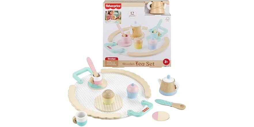 Fisher-Price Wood Pretend Play Tea Set