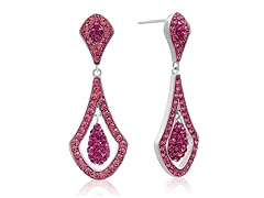 Pink Swarovski Element Crystal Drop Earrings