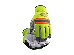 Caiman MAG, Hi-Vis Sheep Grain Leather Palm Multi-Activity Gloves, Medium