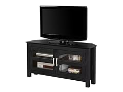 44" Black Wood Corner TV Console