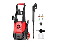 Electric Pressure Washer with Foam Cannon & 4 Quick Connect Nozzles (Open Box)