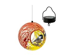 Sunnydaze Rainbow Swirl Solar Bird Feeder