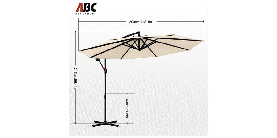 ABCCANOPY Ombrellone da giardino, 270 cm, impermeabile