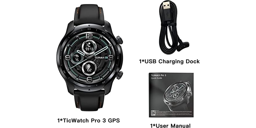 TicWatch Pro 3 GPS Smartwatch Black