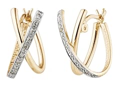 0.10 CT Diamond Earrings Gold Plated