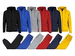 Mens Fleece Full Zip Hoodie & Jogger - 2 Sets