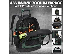 Heavy Duty Oxford Tool Backpack 17'' Curved Hard Base