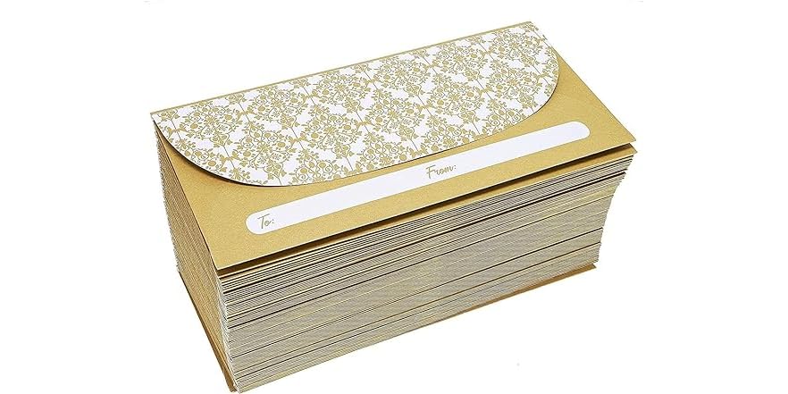 100 Pack Gold Money Envelopes