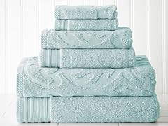 6-Piece Luxury Jacquard/Solid Towel Set