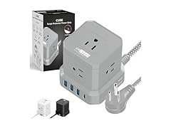 10ft Cube Power Strip with USB Gray