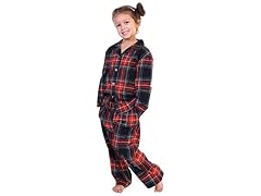 Kids' Flannel Notch Collar Pajama Set