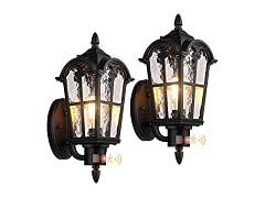 BesLowe Large Motion Sensor Outdoor Wall Light Black