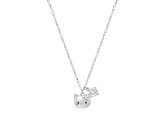 Moissanite Diamond Kitty Charm Necklace