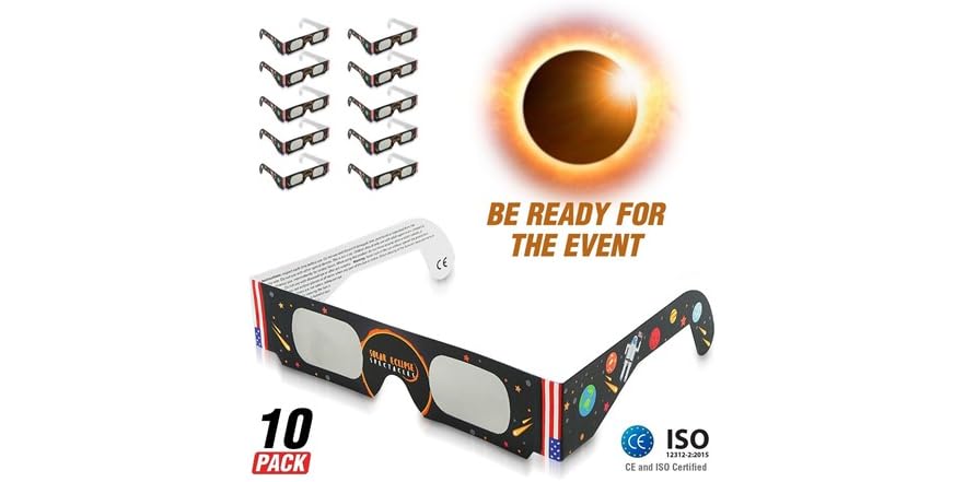 (10 PACK) Britenway Solar Eclipse Glasses CE Approved & ISO Certified
