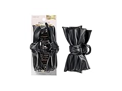 Scunci by Conair faux leather bow claw clip Black
