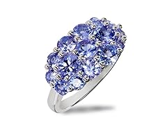Sterling Silver Tanzanite Cluster Ring