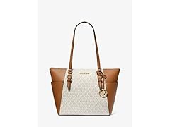 Michael Kors Charlotte Large Logo and Leather Top-Zip Tote Bag
