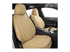 MIROZO Seat Covers Full Set Beige, Leath