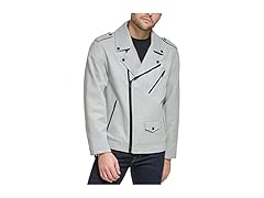 DKNY Mens (2XL) Modern Motorcycle Jacket Grey