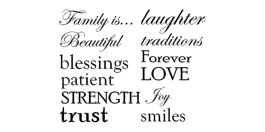 Innovative Stencils Set of 12 Family Quote Words