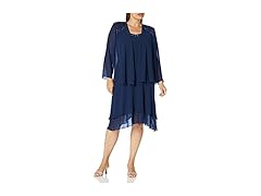 S.L. Fashions Women's Navy Gown (20W)