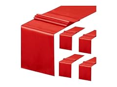 5 Pack Red Satin Table Runner 12 x 108 Inch
