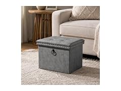 Storage Ottoman Cube, Faux Leather