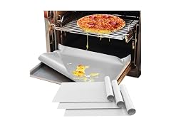 Demiwise 3 Pack Silver Oven Liners for Bottom of Oven