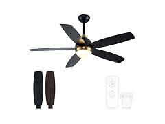 KAPOEFAN Black and Gold Ceiling Fan
