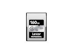 Lexar 160GB Professional CFexpress Type A SILVER Series Memory Card, Compatible with Sony Cameras w/ Type A Card Slot, Up to 800/700 MB/s Read/Write, 8K Video, VPG 200 (LCAEXSL160G-RNENG) (Open Box)