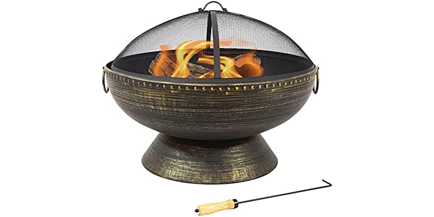 Sunnydaze 30" Fire Bowl Fire Pit w/ Handles